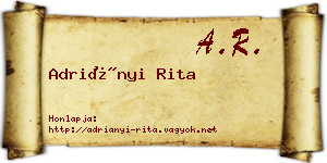 Adriányi Rita névjegykártya